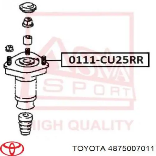 Купити 4875007011 Toyota Опора амортизатора заднього, правого