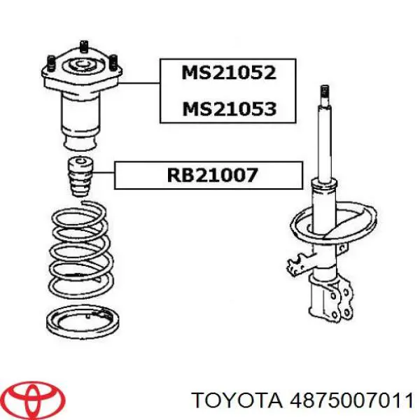 Опора амортизатора заднього, правого 4875007011 Toyota
