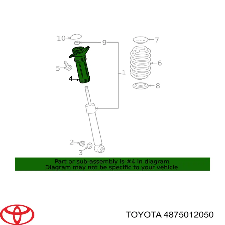 Опора пружини задньої лівої Toyota 4875012050 ціна, від 55.96 USD