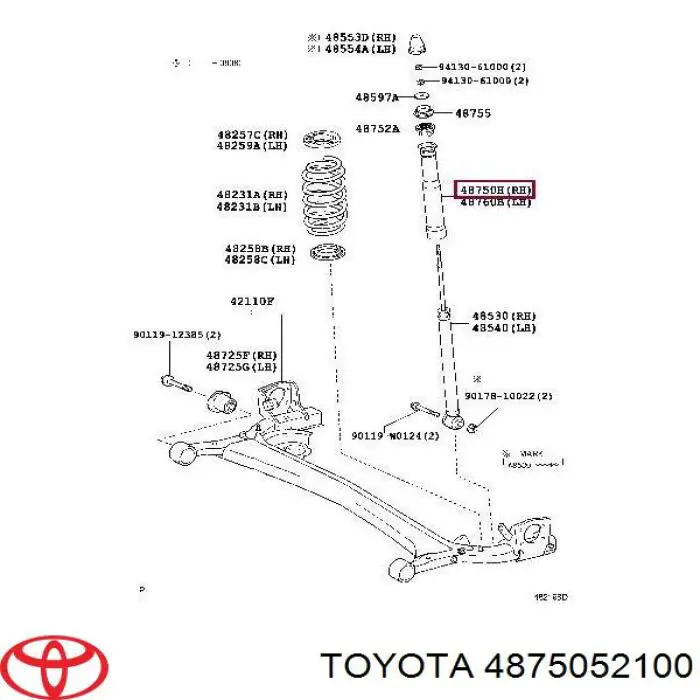 4875052100 Toyota Опора амортизатора