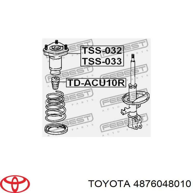 4876048010 Toyota опора амортизатора заднього, лівого