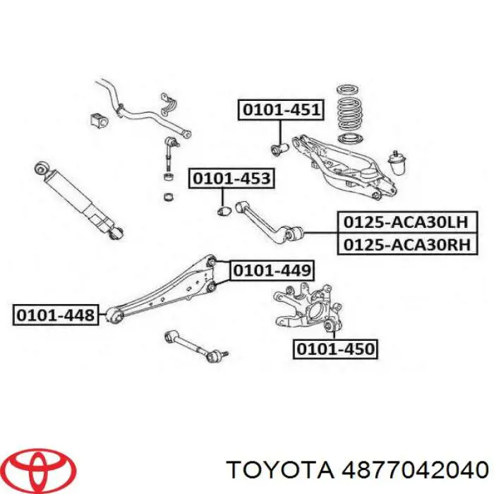 Важіль задньої підвіски верхній, правий 4877042040 Toyota