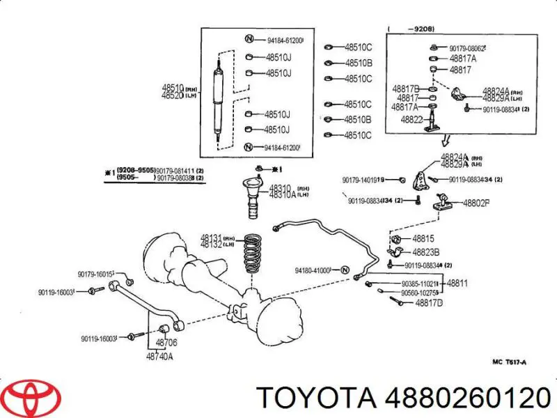 Амортизаційна стійка Toyota 4880260120 ціна, від 13.19 USD