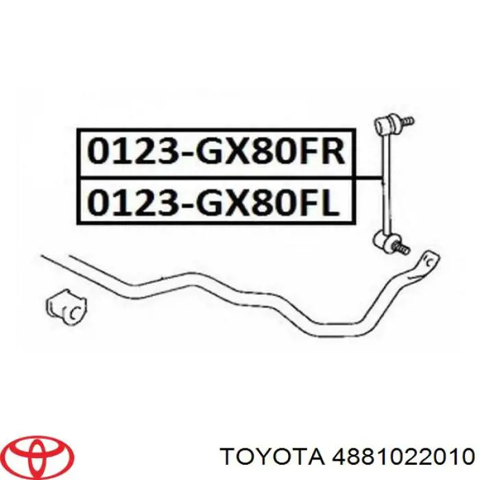 Стійка стабілізатора переднього, ліва 4881022010 Toyota