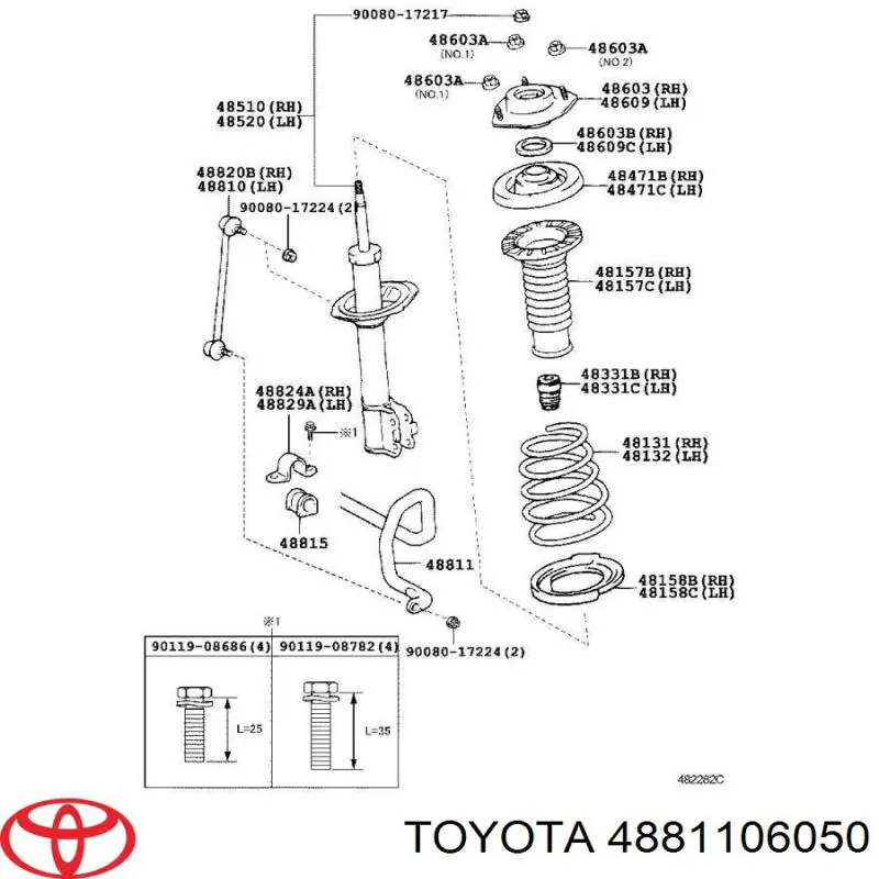 4881106050 Toyota Стабілізатор передньої підвіски
