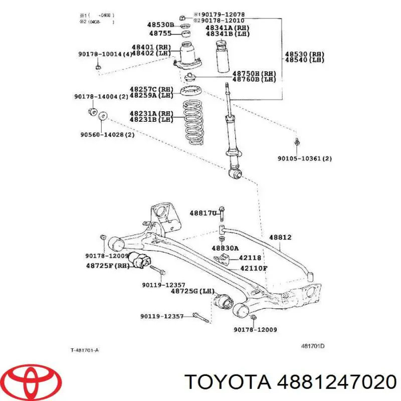 Стабілізатор задньої балки на Toyota Prius  NHW20