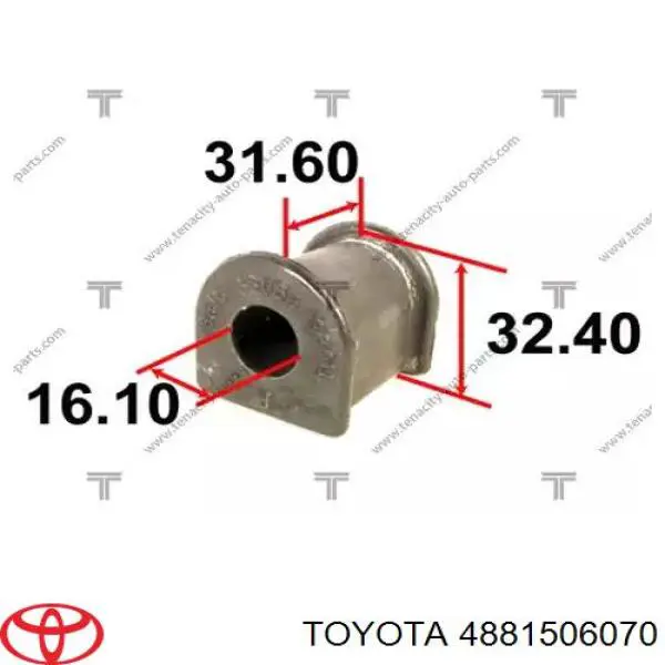 4881506070 Toyota втулка стабілізатора переднього