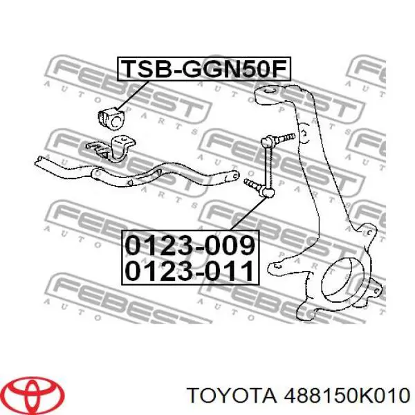 Купити 488150K010 Toyota Подушка стабілізатора передня