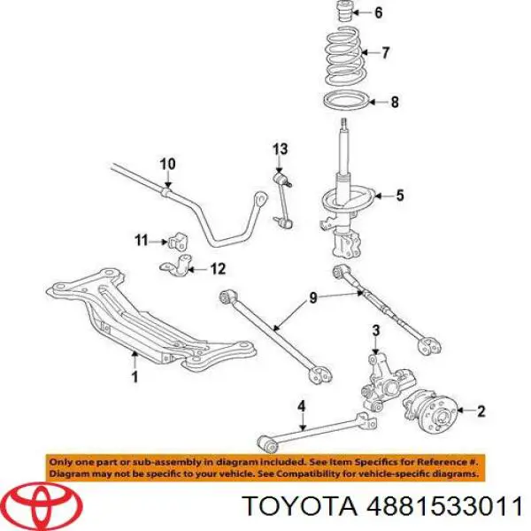 Купити 4881533011 Toyota Подушка стабілізатора передня
