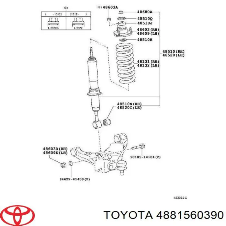 4881560390 Toyota втулка стабілізатора переднього