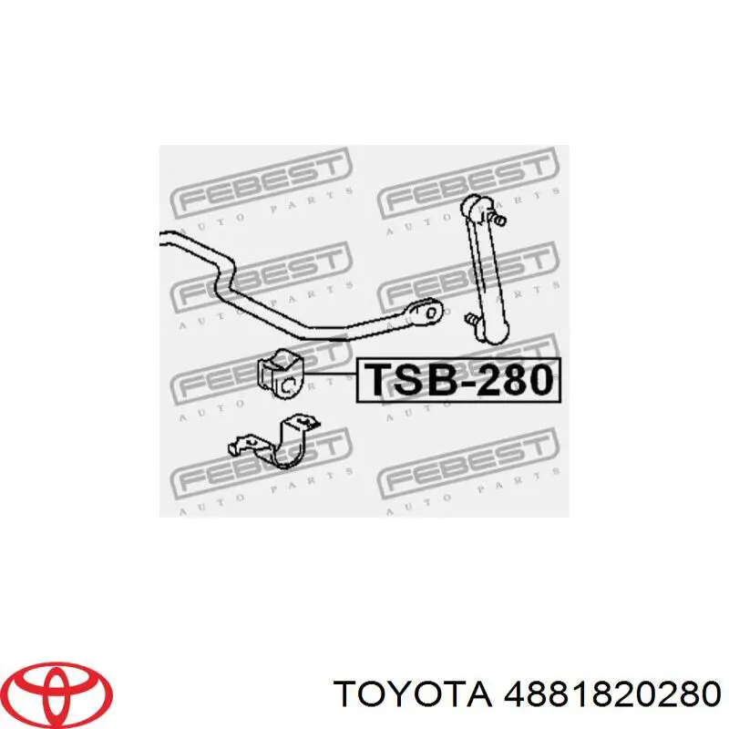 Втулка стабілізатора заднього 4881820280 Toyota