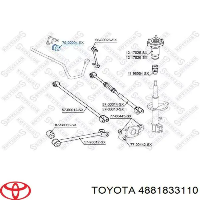 4881833110 Toyota Втулка стабілізатора заднього