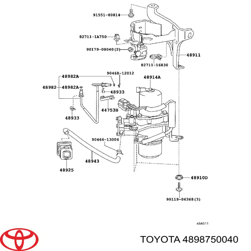 4898750040 Toyota Підведення повітря до шин