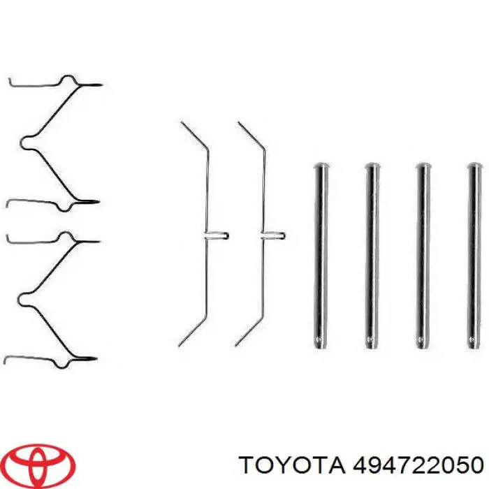 494722050 Toyota комплект пружинок кріплення дискових колодок, задніх