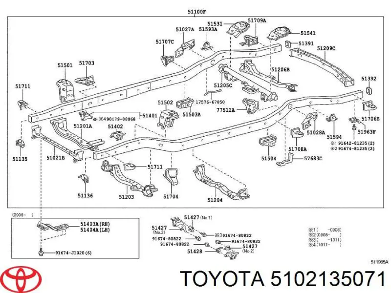 Балка радіатора нижня Toyota 5102135071 ціна, від 97.55 USD