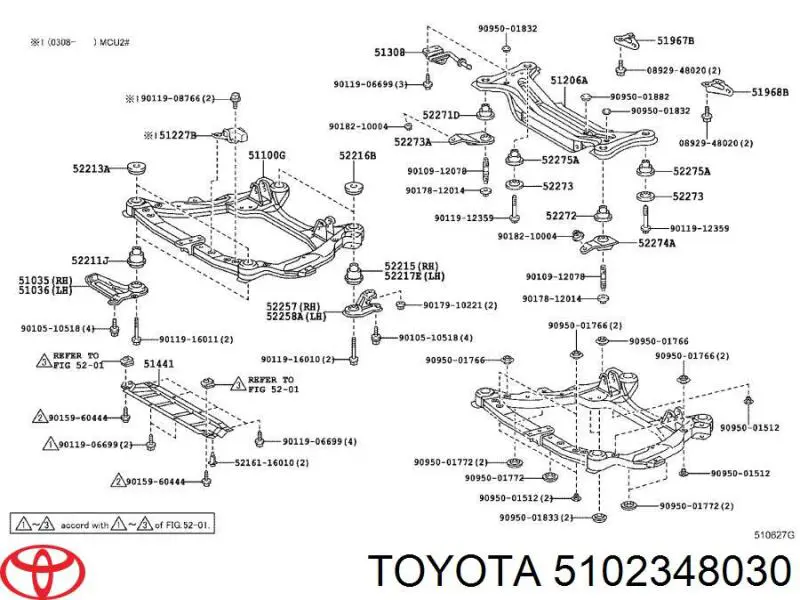 Кронштейн передньої балки Toyota 5102348030 ціна, від 11.29 USD