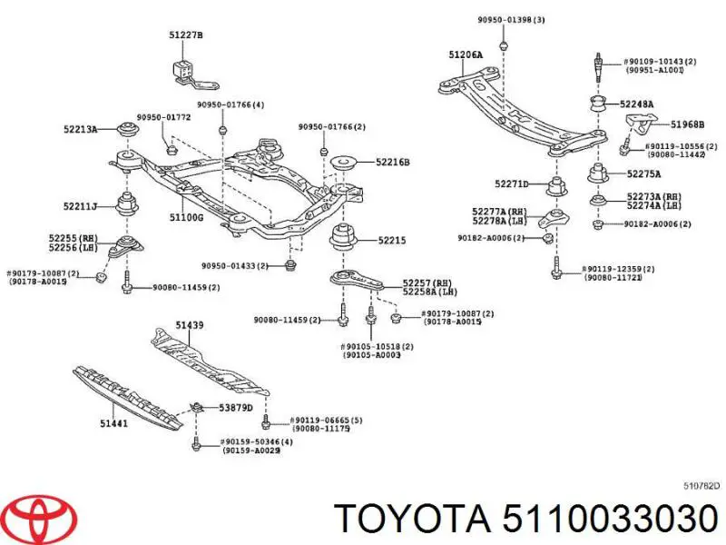 Балка передньої підвіски, підрамник Toyota Camry (V20) (Тойота Камрі)
