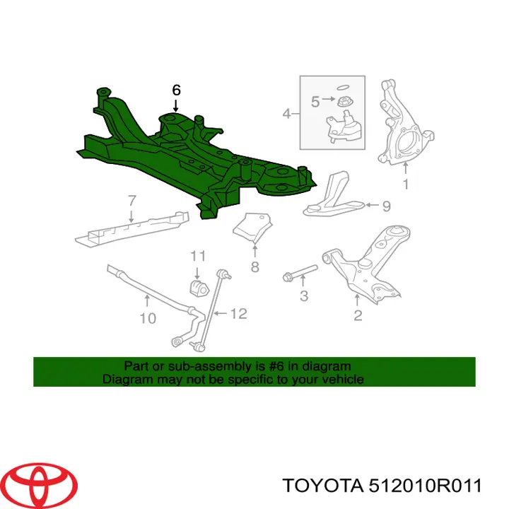 Купити 512010R011 Toyota Підрамник передній
