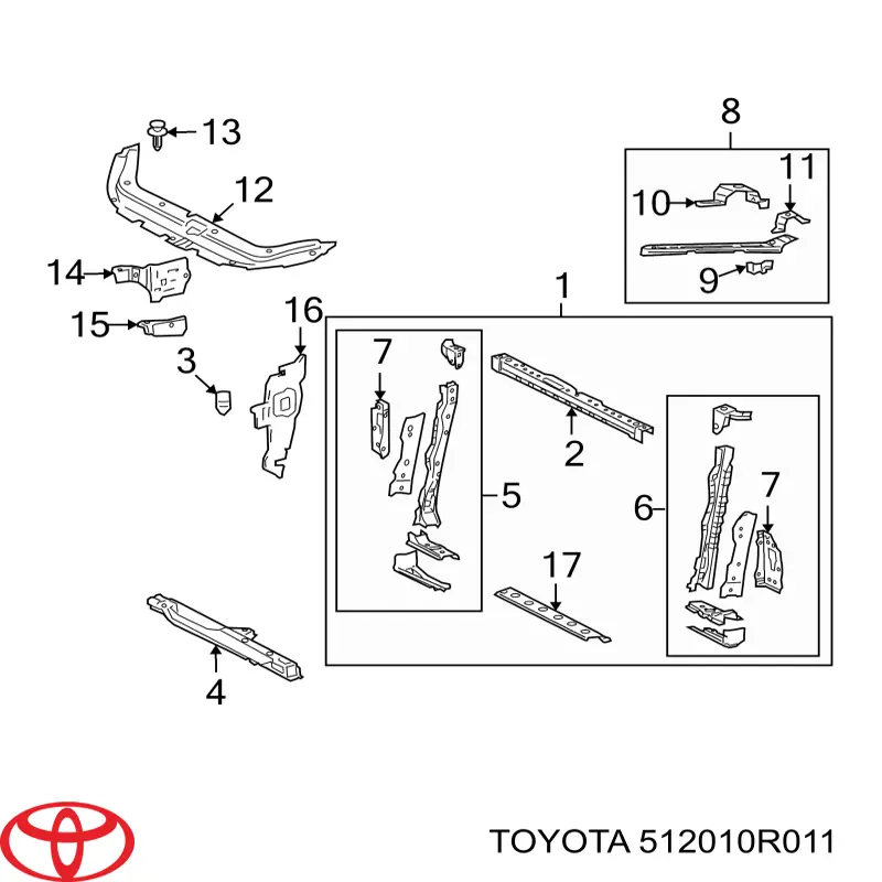 512010R011 Toyota Передня балка
