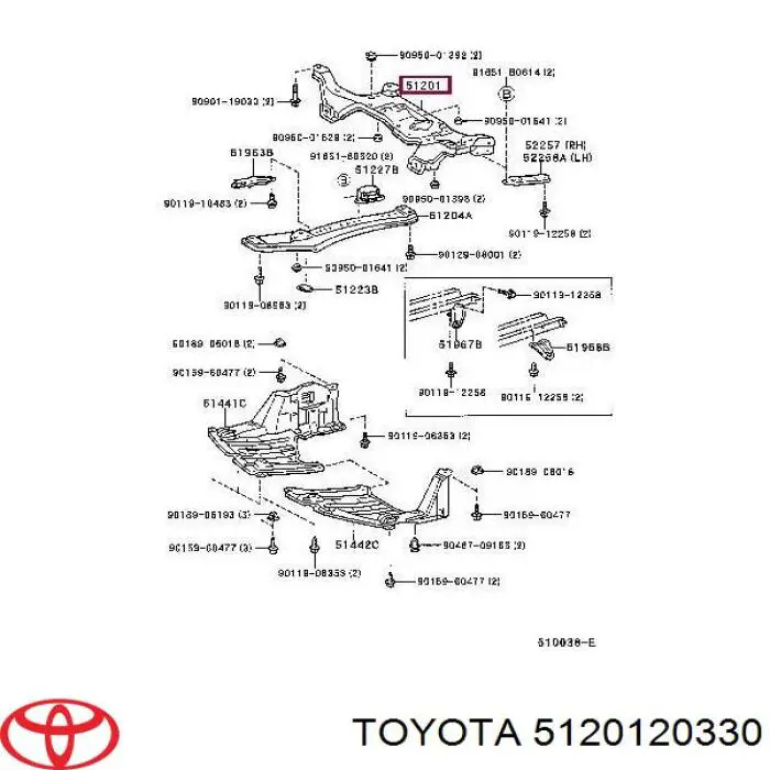 Підрамник передньої підвіски Toyota Picnic мінівен (XM1) (1996 - 2001) ціна, від 380.10 USD