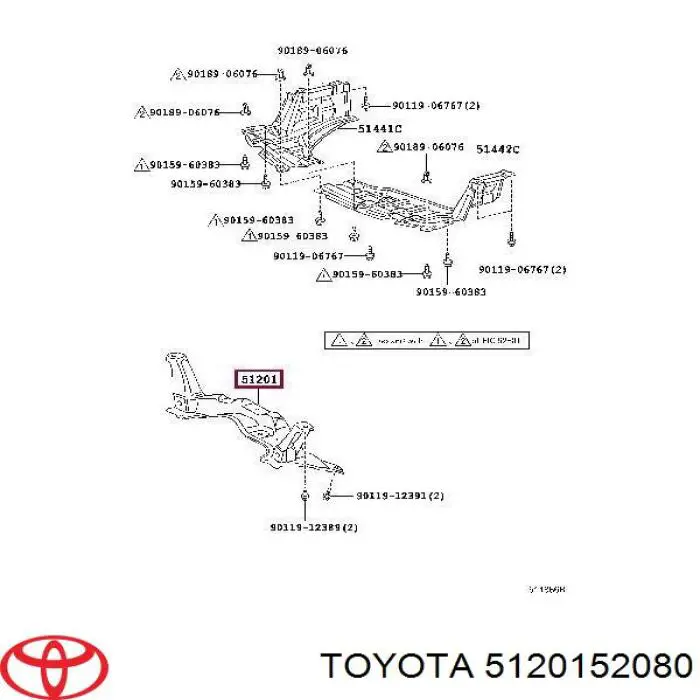 5120152080 Toyota балка передньої підвіски, підрамник