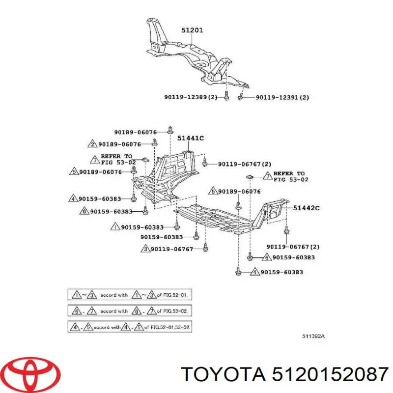 Купити 5120152087 Toyota Підрамник передній