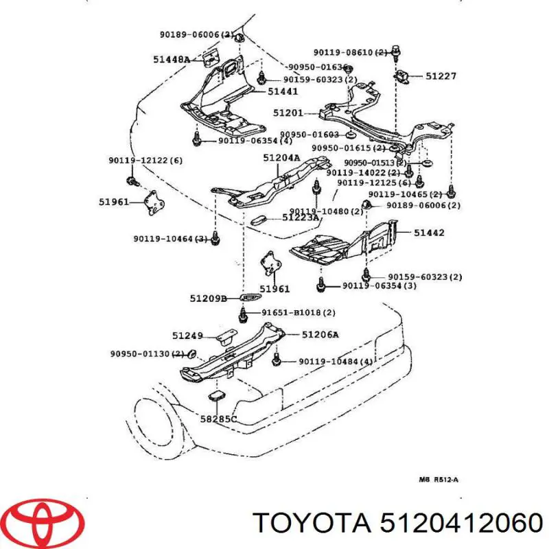 Купити 5120412060 Toyota Балка кріплення двигуна