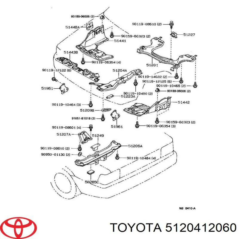 5120412060 Toyota Підрамник двигуна