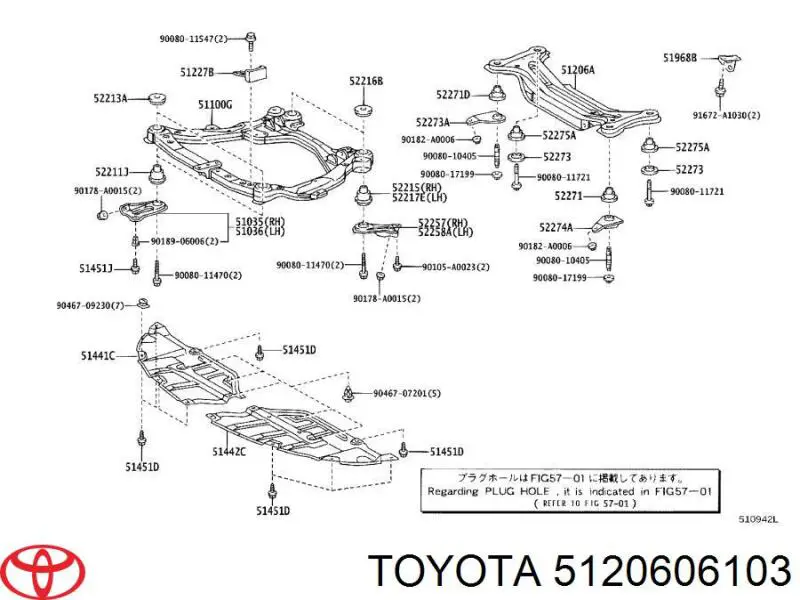 Балка задньої підвіски, підрамник Toyota Camry (V30) (Тойота Камрі)
