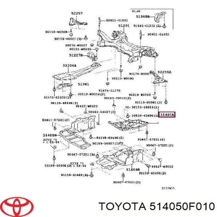Захист моторного відсіку Toyota 514050F010 ціна, від 199.34 USD