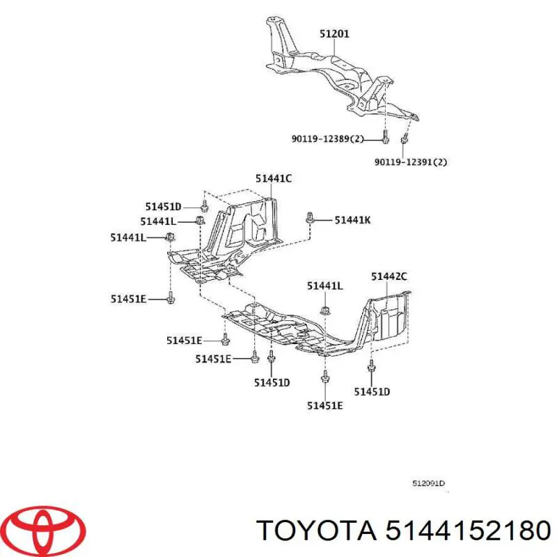 5144152180 Toyota Захист піддона двигуна