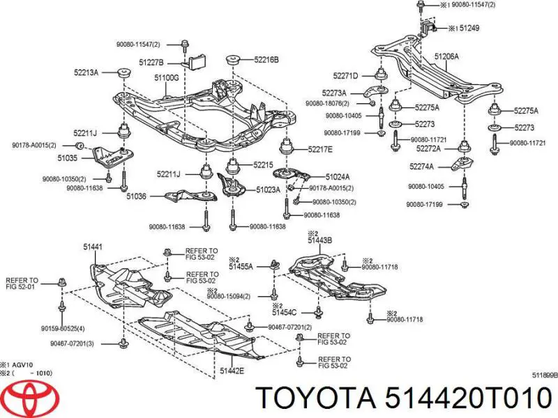 Захист двигуна, лівий Toyota Venza (AGV1, GGV1) (Тойота Венза)