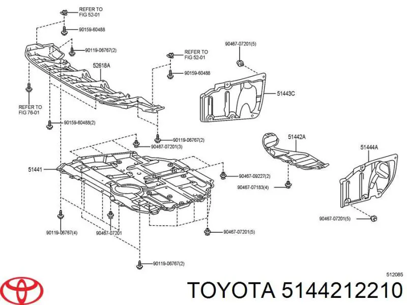 5144212210 Toyota Захист двигуна задня
