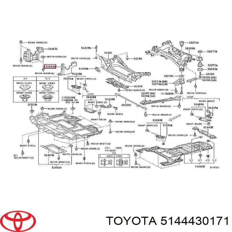 Купити 5144430171 Toyota Захист двигуна, лівий