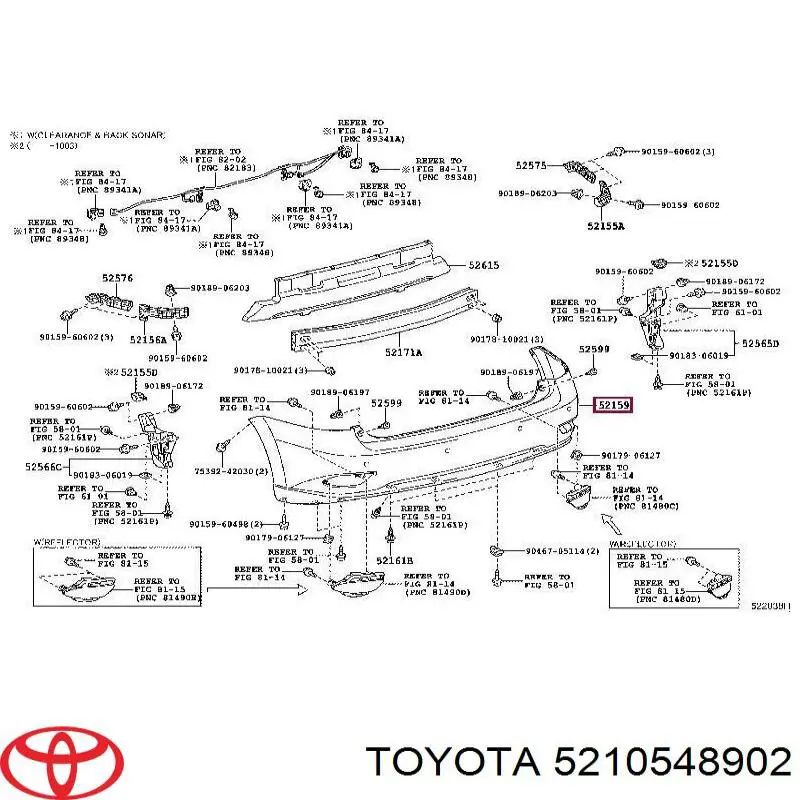 5210548902 Toyota Буфер (бампер) задній