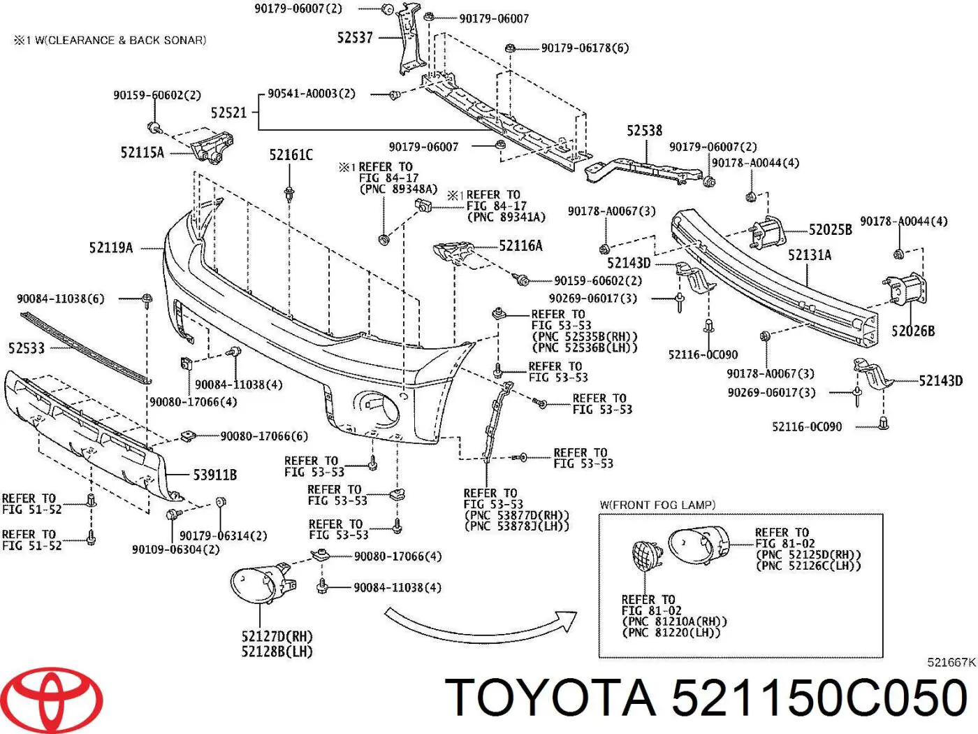 Кронштейн бампера переднього, зовнішній правий Toyota Sequoia (K6) (Тойота Секвойя)