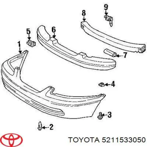 Кронштейн бампера переднього, правий Toyota 5211533050 ціна, від 2.53 USD