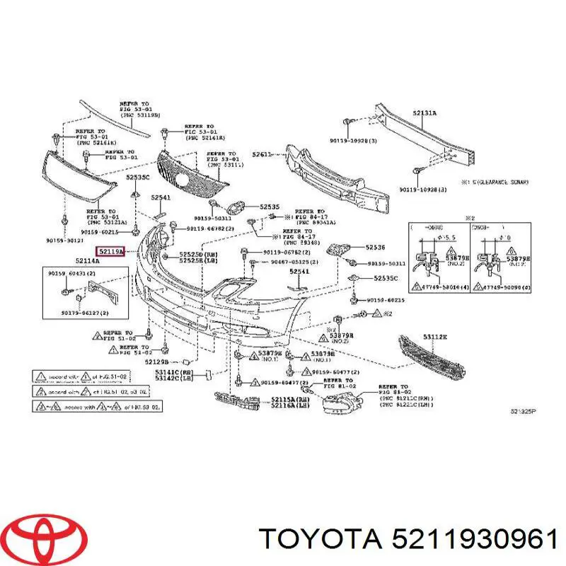 5211930961 Toyota бампер передній