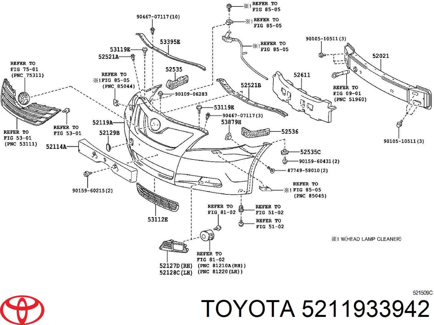 Купити 5211933942 Toyota Буфер (бампер) передній
