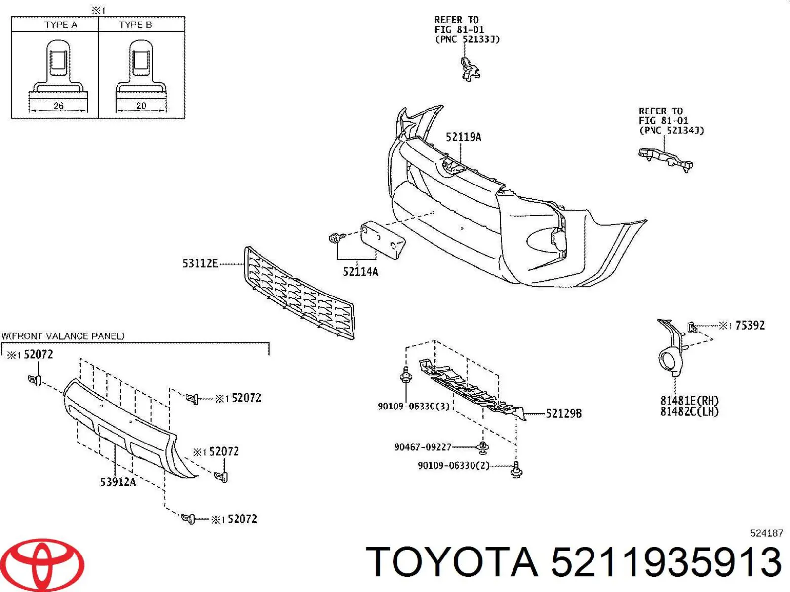 5211935913 Toyota Бампер передній в зборі