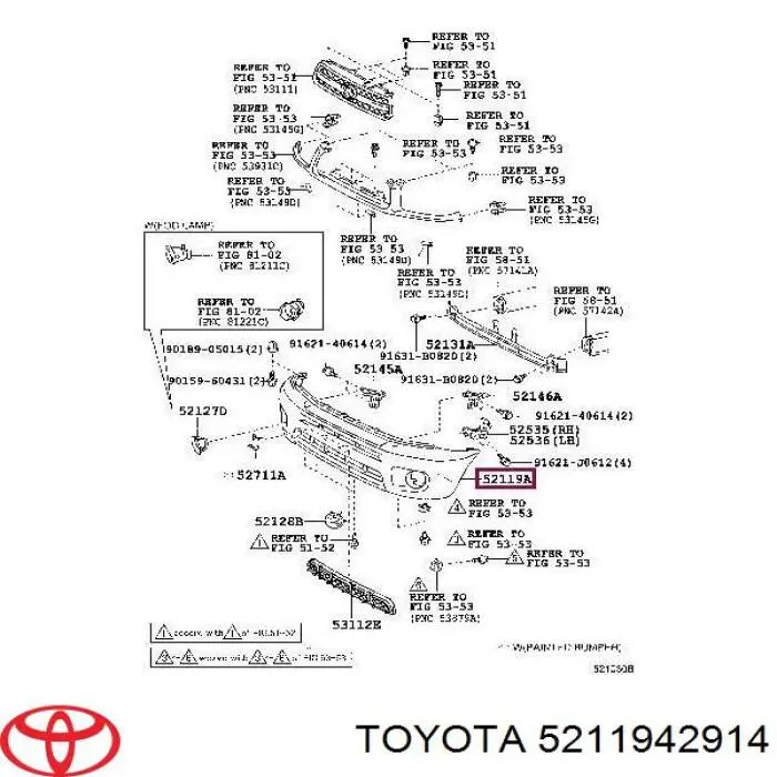 Бампер передній 5211942914 Toyota