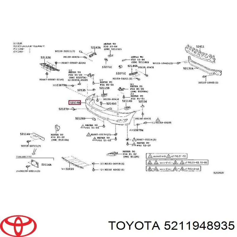 5211948935 Toyota бампер передній