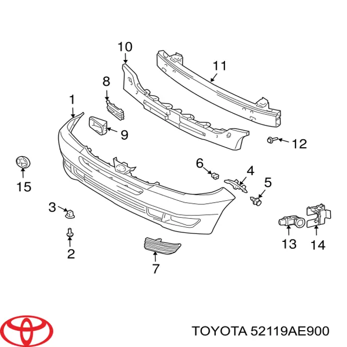 Купити 52119AE900 Toyota Буфер (бампер) передній
