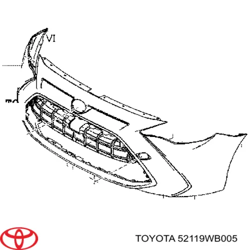 Передній бампер на Toyota Yaris IA/YARIS R 