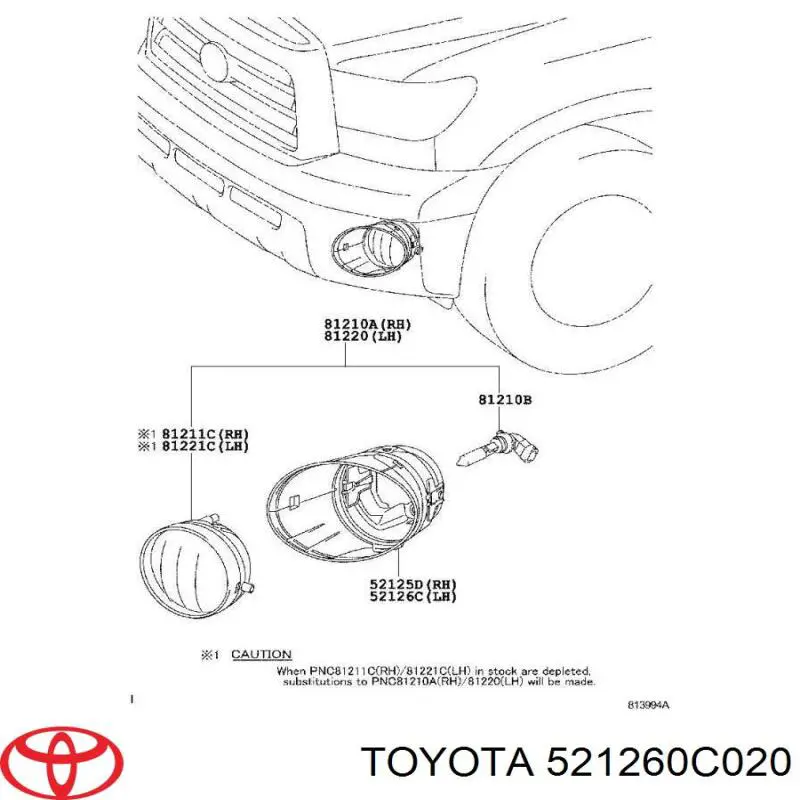  Toyota 521260C020 ціна, від 49.13 USD