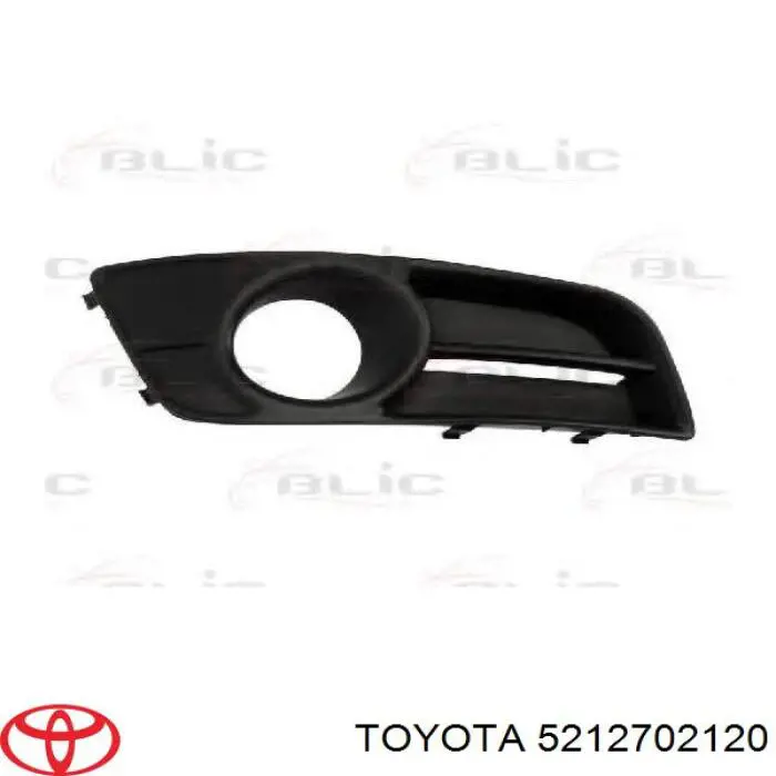 5212702120 Toyota заглушка/ решітка протитуманних фар бампера переднього, права
