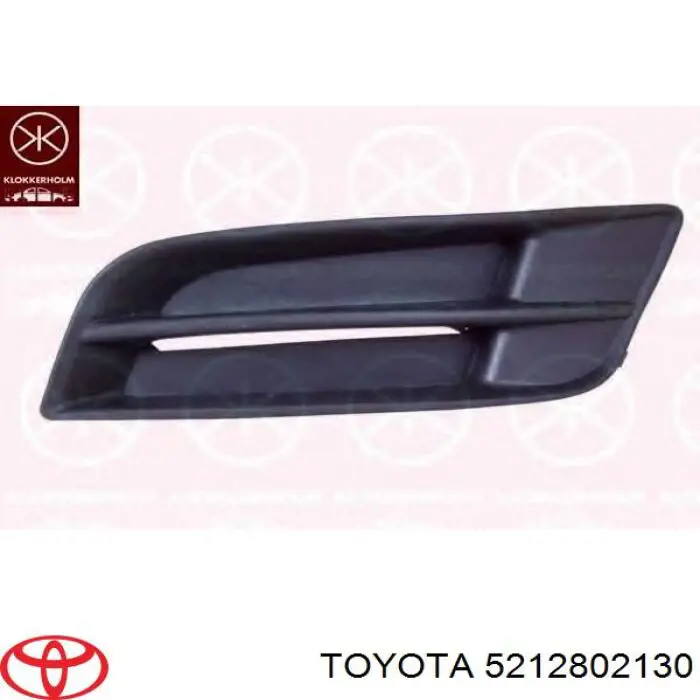 5212802130 Toyota заглушка/ решітка протитуманних фар бампера переднього, ліва