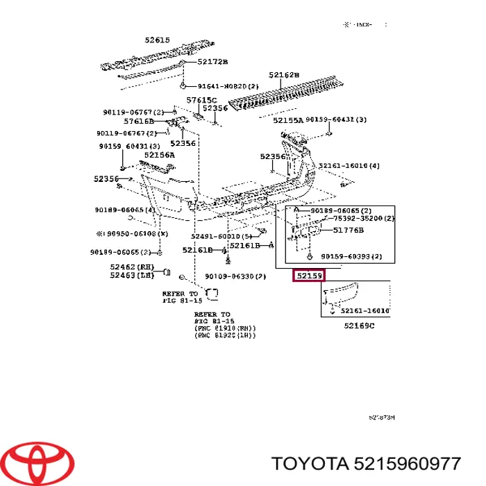 Купити 5215960977 Toyota Задній бампер