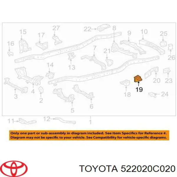 522020C020 Toyota Кріплення платформи