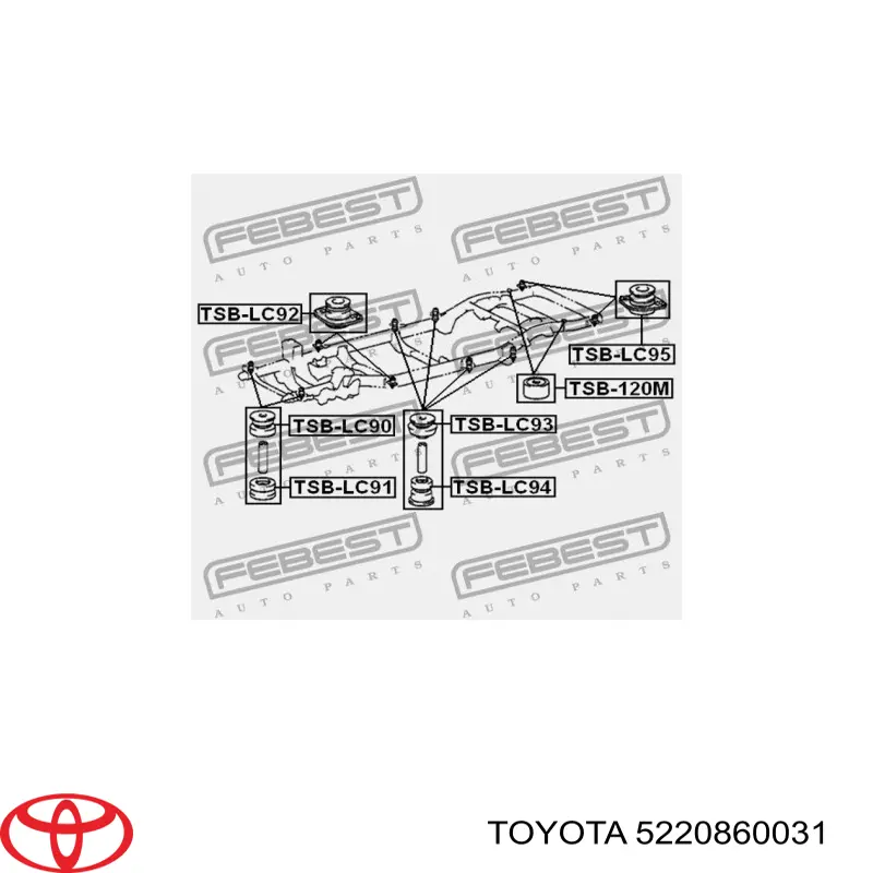 Подушка рами (кріплення кузова) Toyota 5220860030 ціна, від 12.15 USD